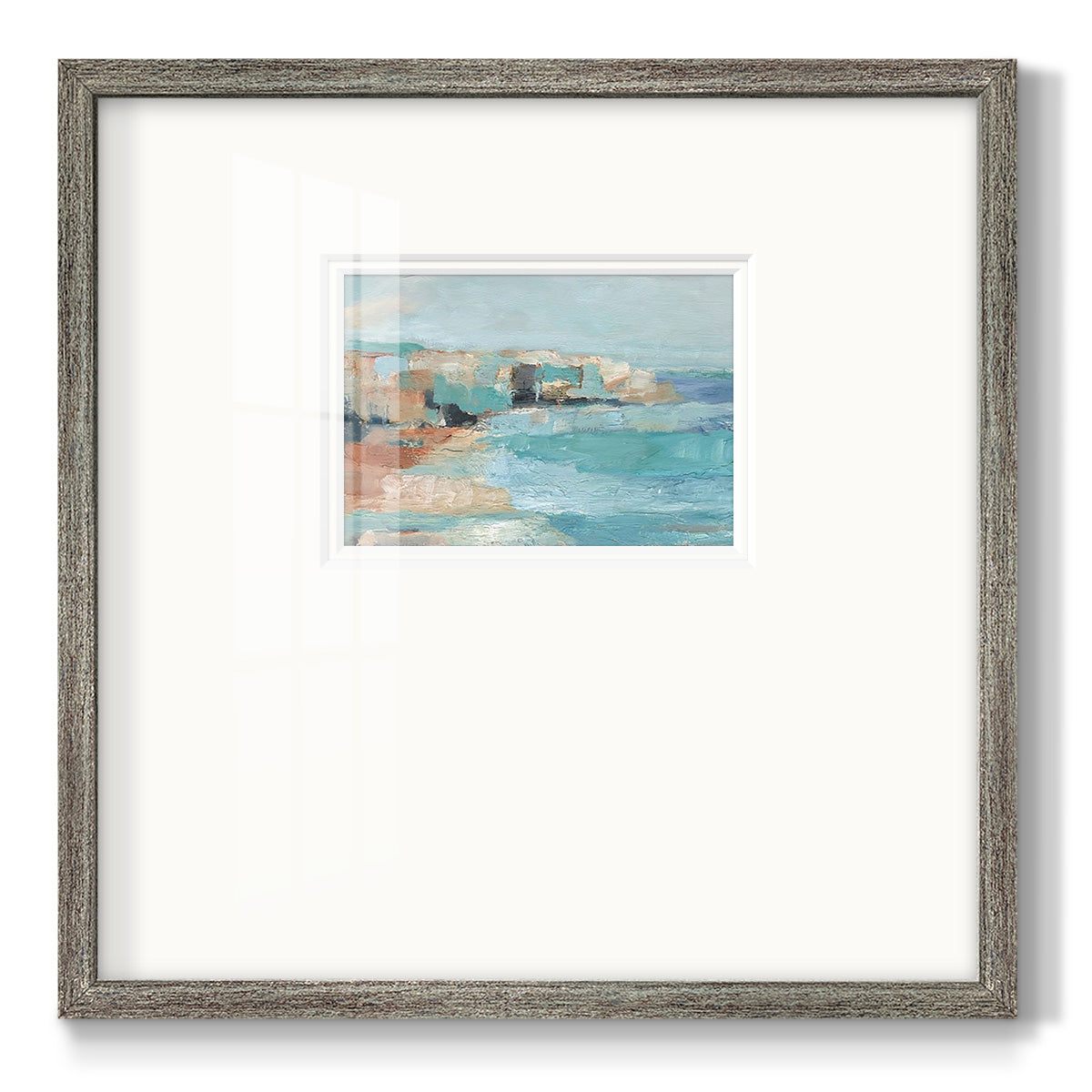 Turquoise Cliff Wall I Premium Framed Print Double Matboard