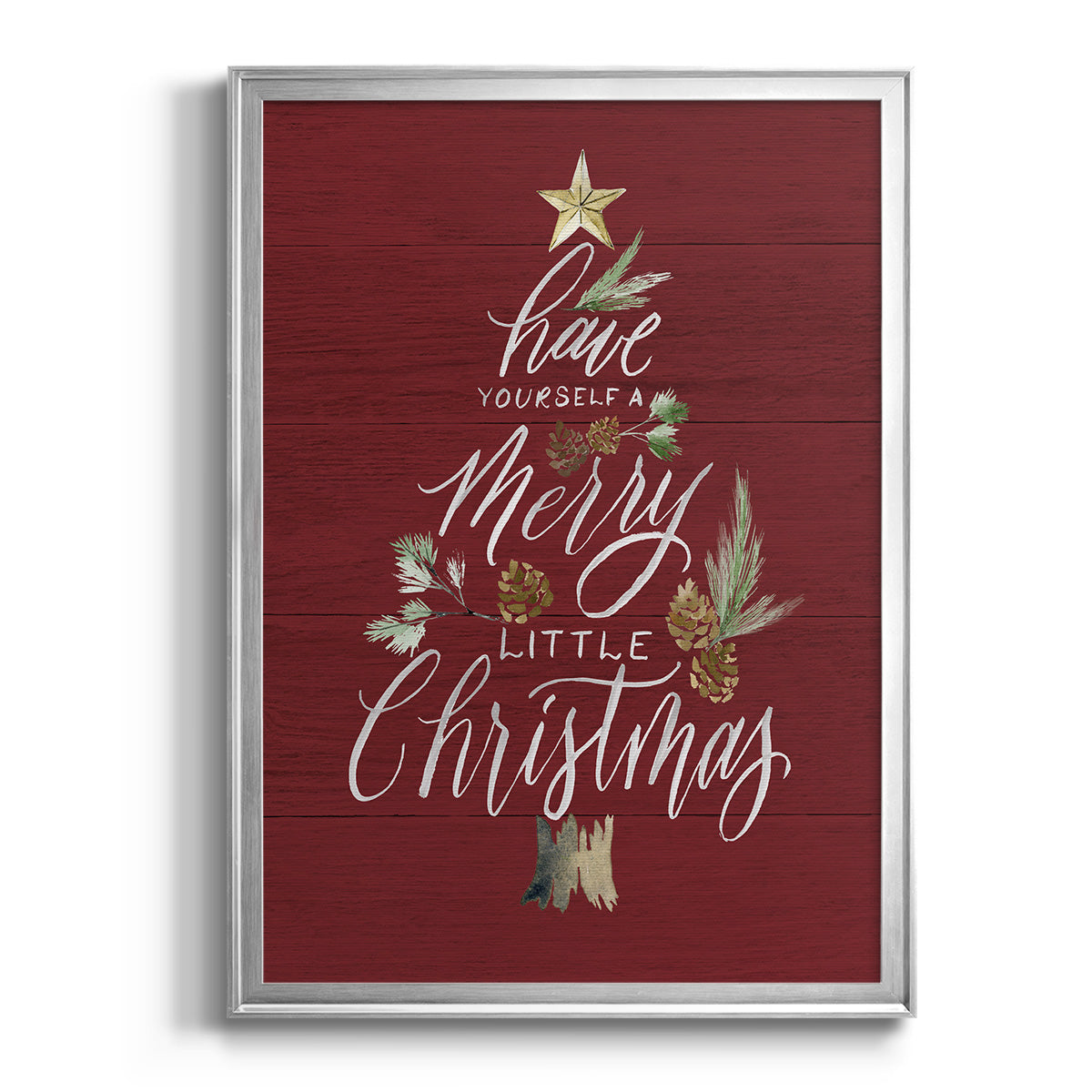 Merry Little Christmas - Modern Framed Canvas Print