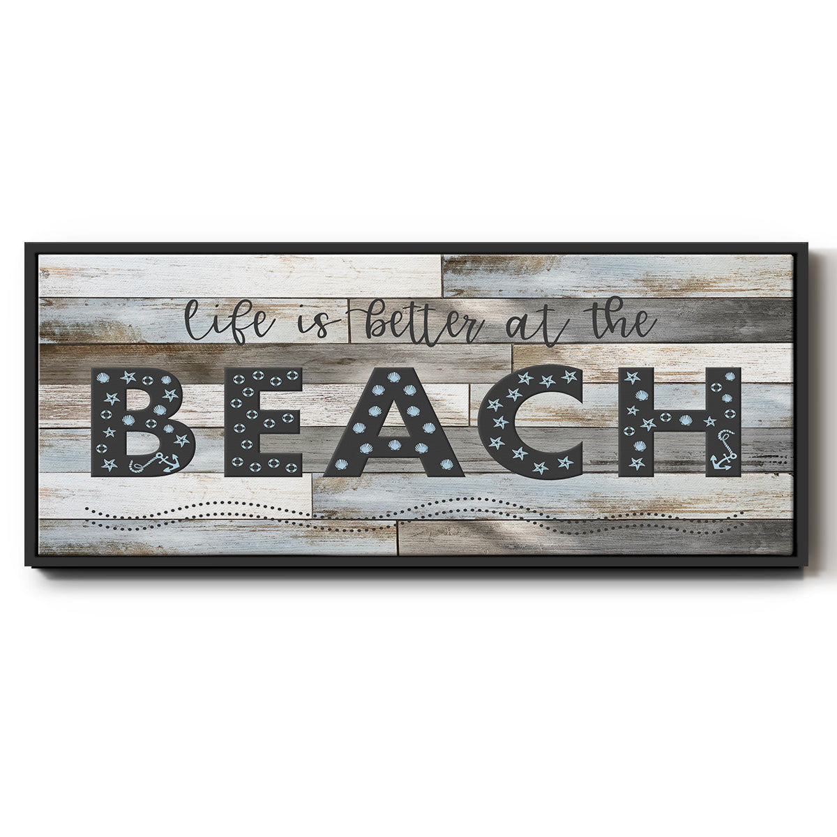 Better at the Beach - Floater Framed Canvas Print