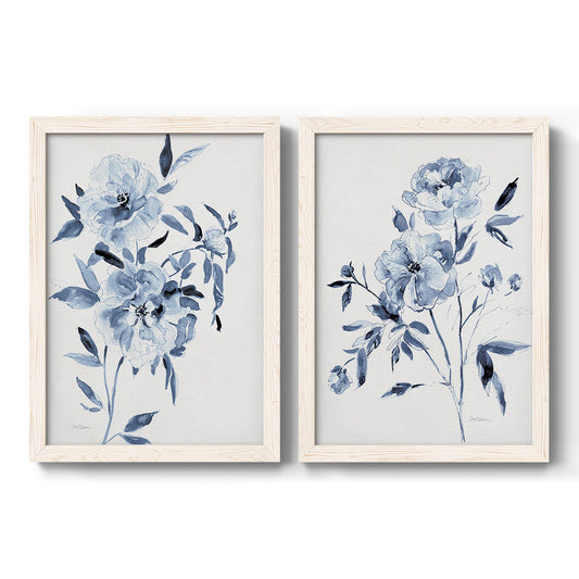 Inky Chickory Botanical I - Premium Framed Canvas 2 Piece Set - Ready to Hang