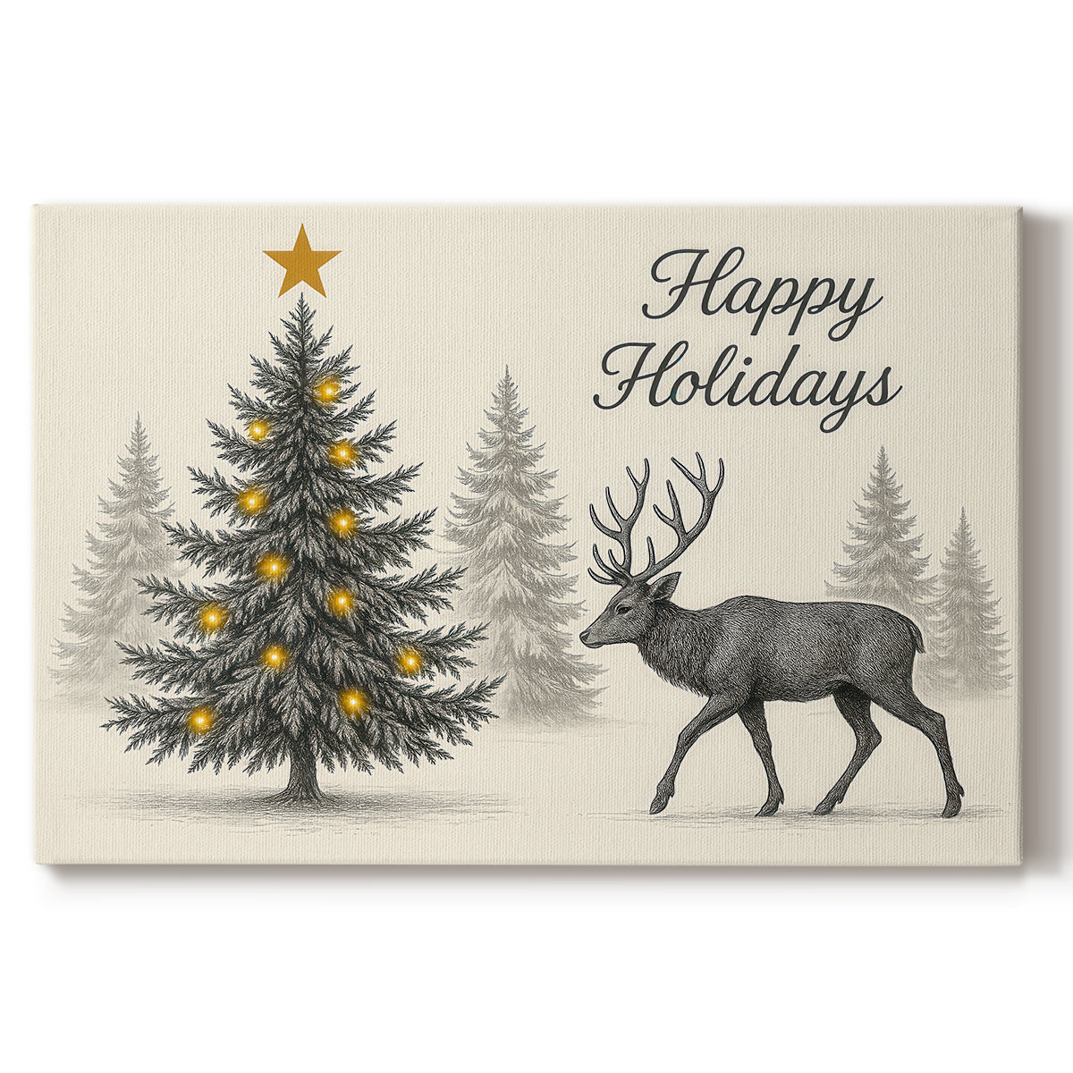 Tinsel-Gold Nativity Carol - Canvas Art Print