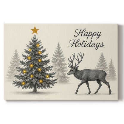 Tinsel-Gold Nativity Carol - Canvas Art Print