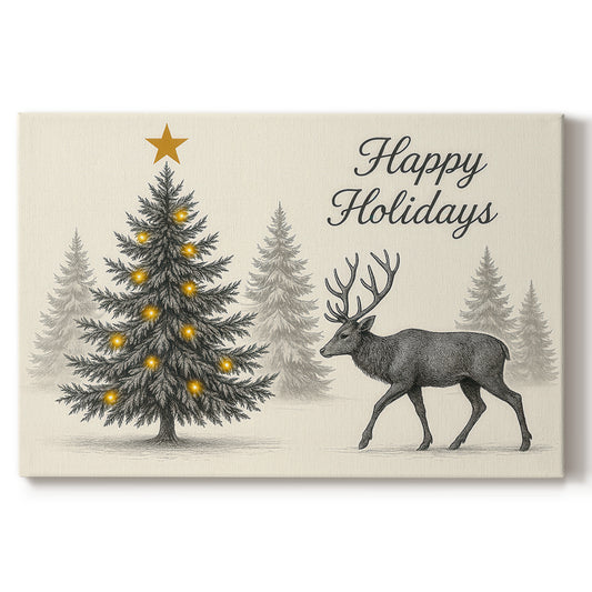 Tinsel-Gold Nativity Carol - Canvas Art Print