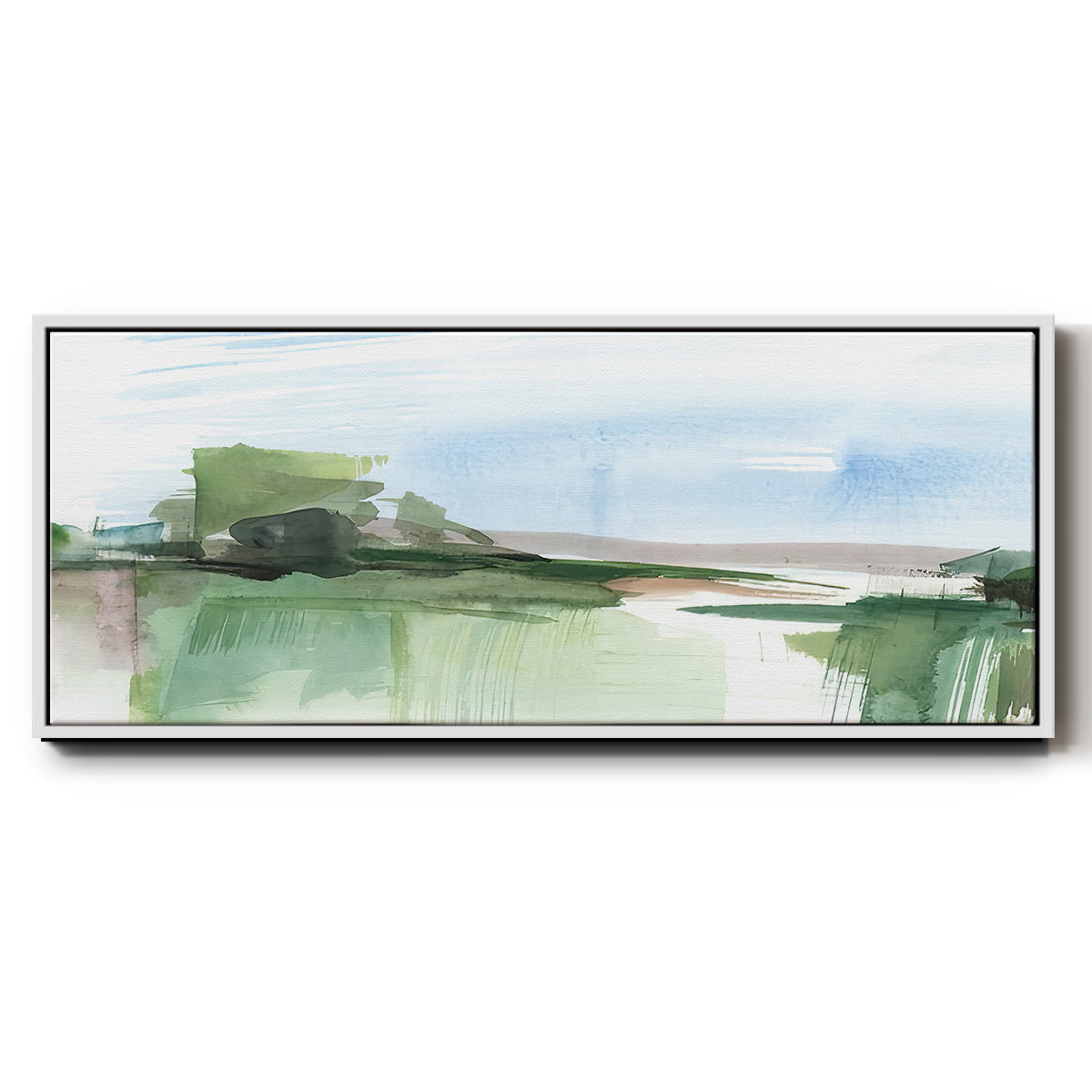 Abstract Wetland IV - Floater Framed Canvas Print