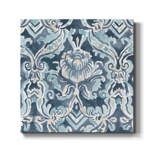 Blue & Khaki Motif IV - Canvas Art Print