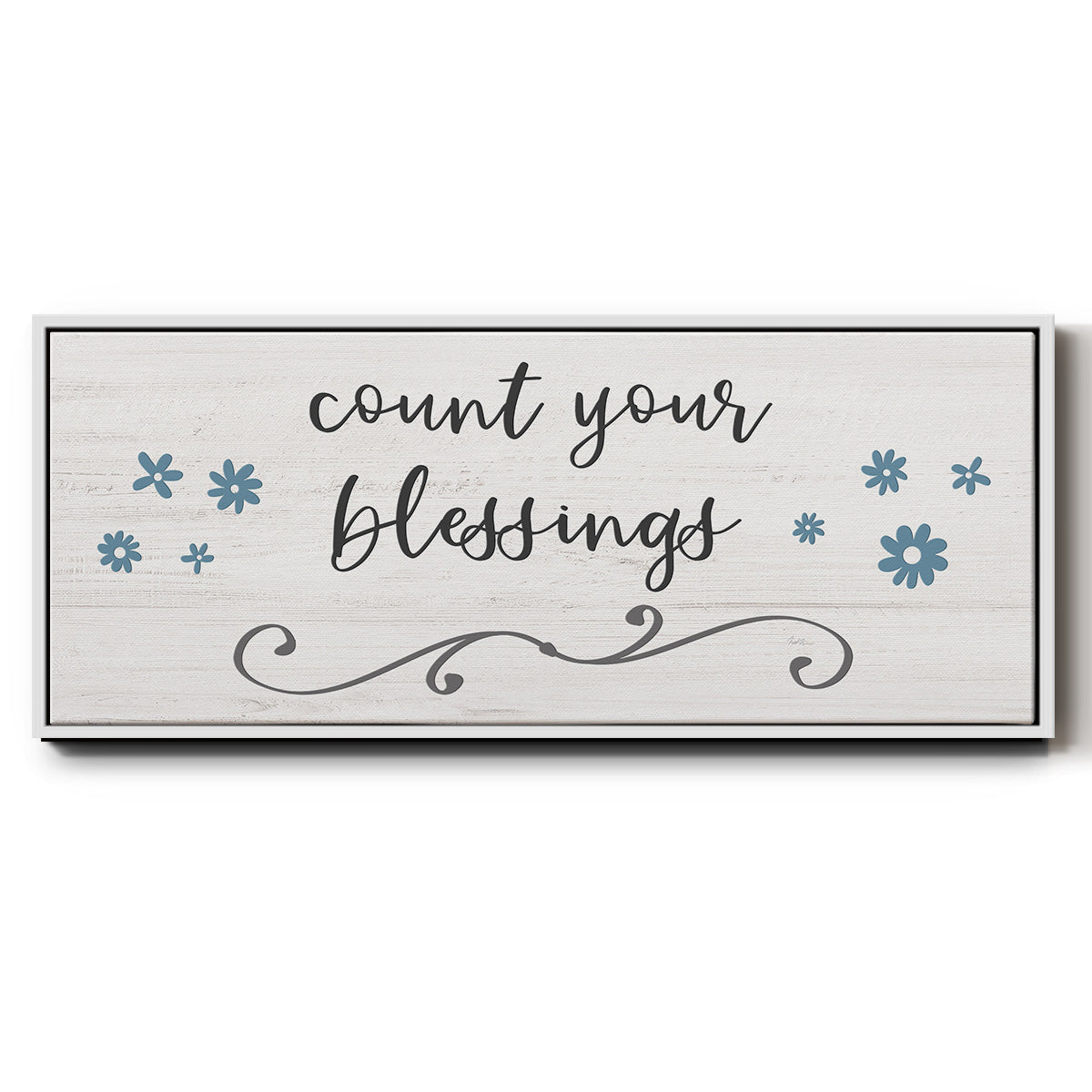 Count Blessings - Floater Framed Canvas Print