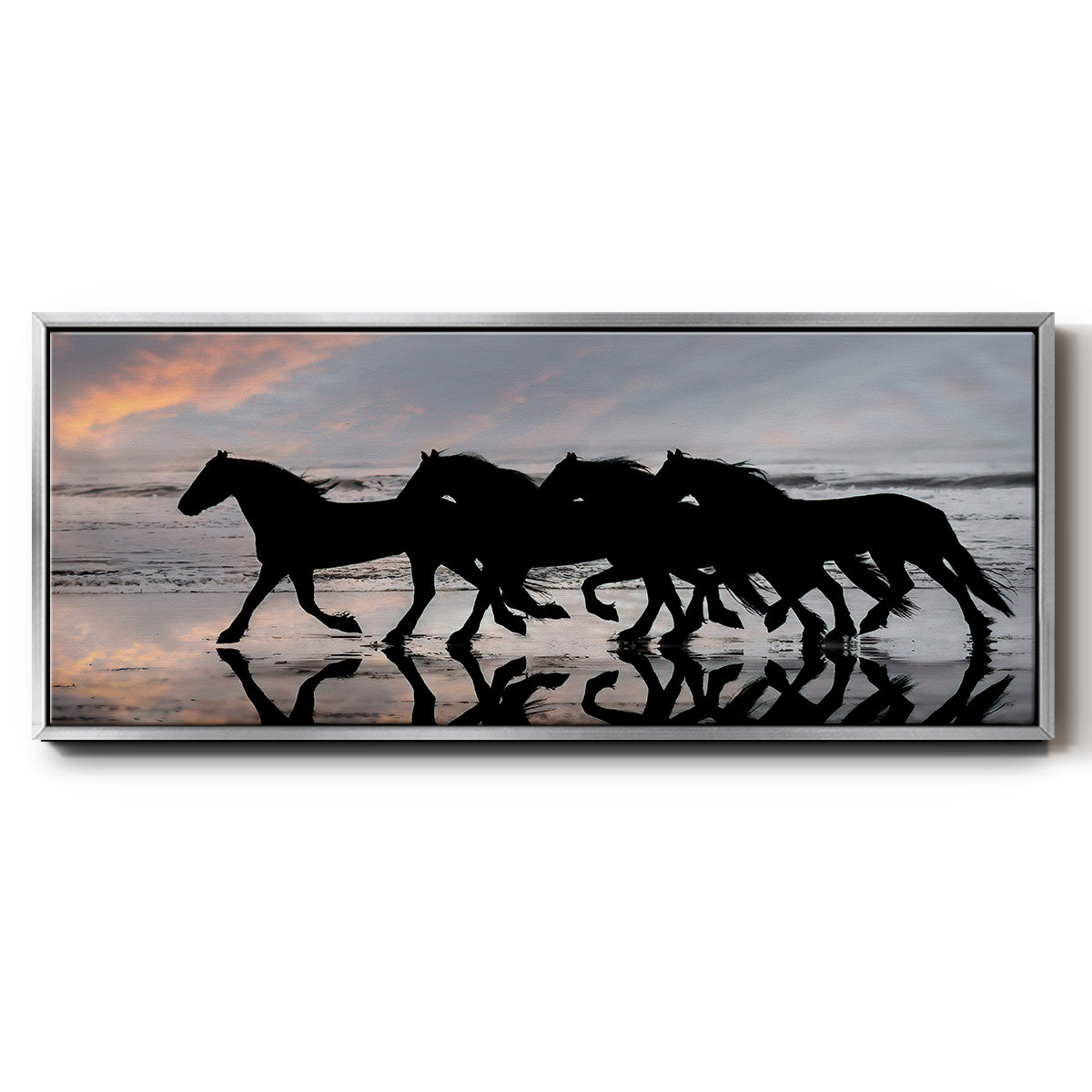 Beach Gallop - Floater Framed Canvas Print