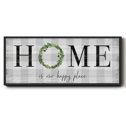 Home is Our Happy Place - Floater Framed Canvas Print