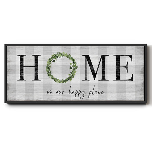 Home is Our Happy Place - Floater Framed Canvas Print