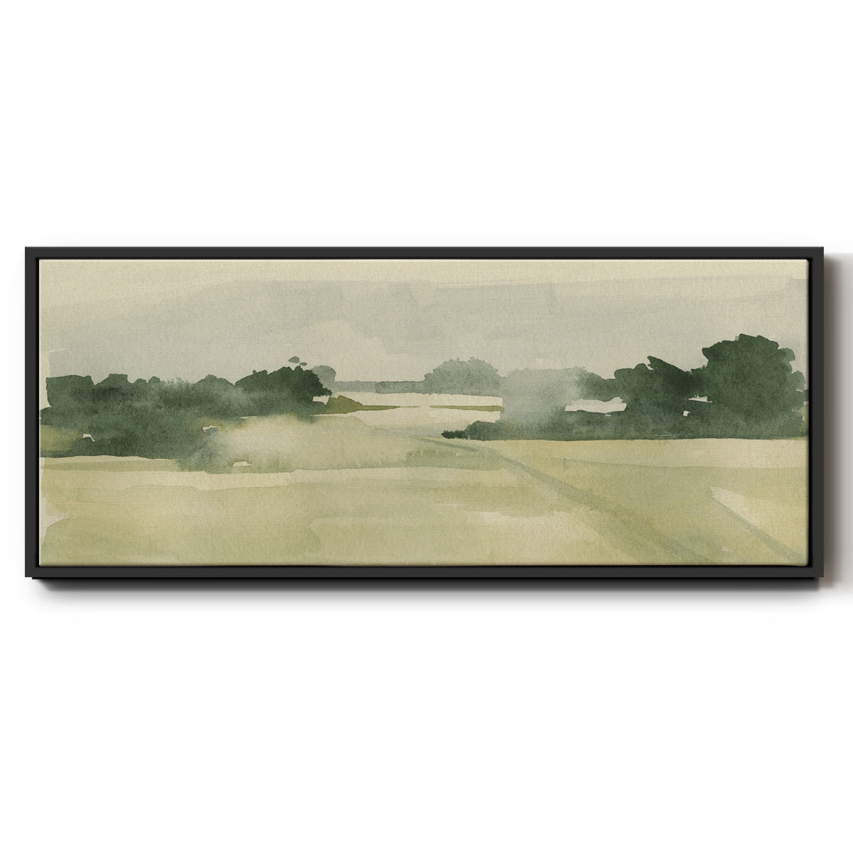 Watercolor Pasture I - Floater Framed Canvas Print