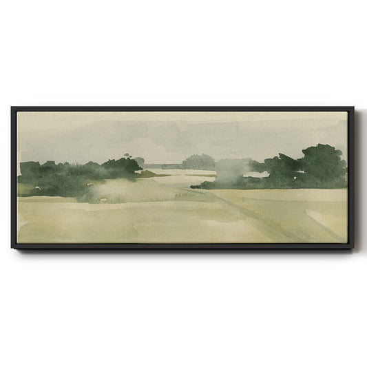 Watercolor Pasture I - Floater Framed Canvas Print