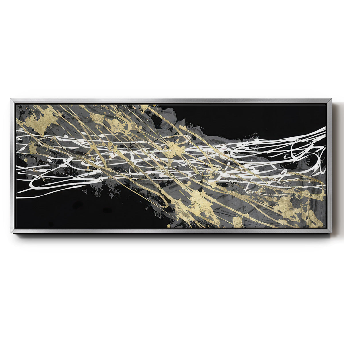 Mistral III in Black - Floater Framed Canvas Print