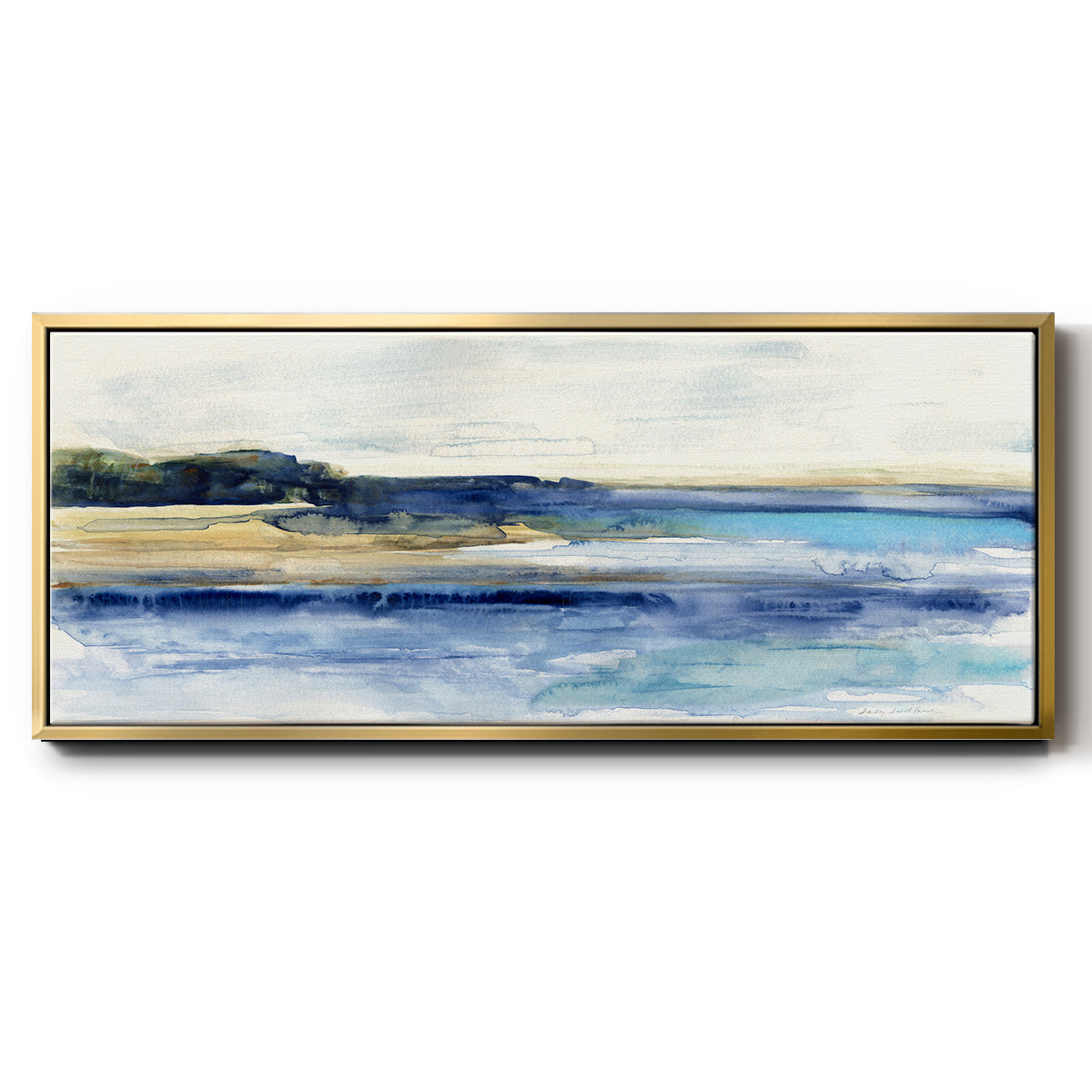 Indigo Bay - Floater Framed Canvas Print