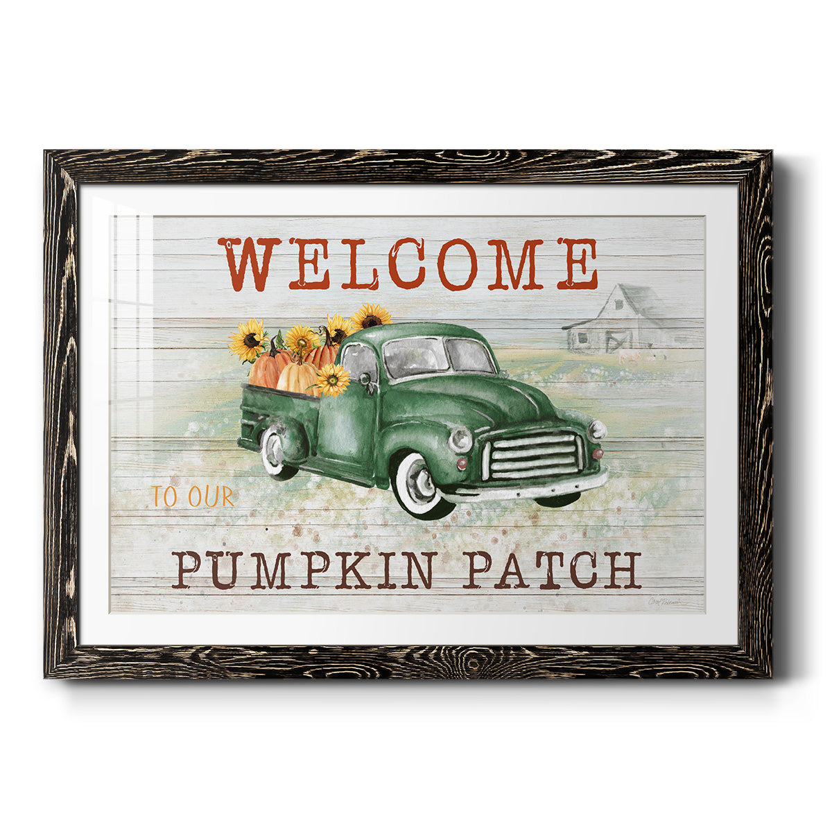 Pumpkin Patch - Barnwood Framed Art Print