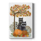 Raccoons On Pumpkins Under Tree Premium Gallery Wrapped Canvas - Ready to Hang