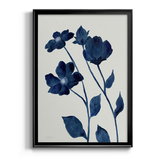 Indigo Bloom I - Modern Framed Canvas Print