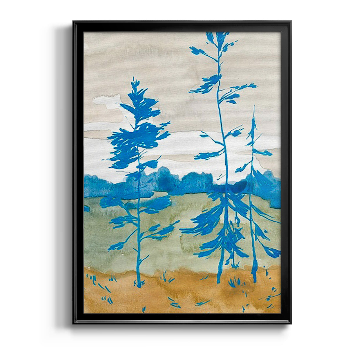 Cerulean Spruce II - Modern Framed Canvas Print