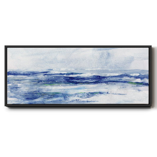 Soft Ocean Waters II - Floater Framed Canvas Print