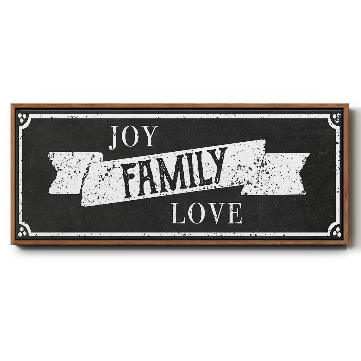Joy Family Love - Floater Framed Canvas Print