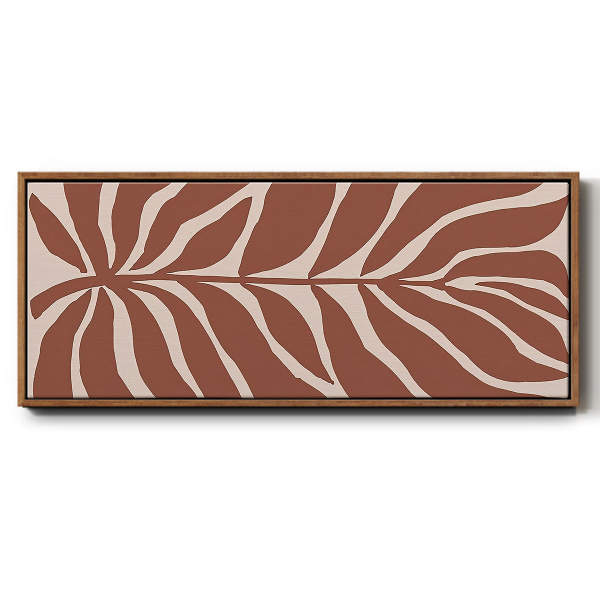 Terra Cotta Block Palms I - Floater Framed Canvas Print