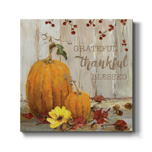 Grateful Pumpkins-Premium Gallery Wrapped Canvas - Ready to Hang