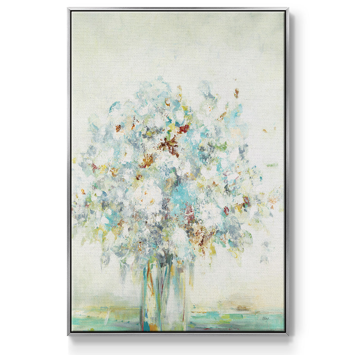 Textured Bouquet - Framed Premium Gallery Wrapped Canvas L Frame - Ready to Hang