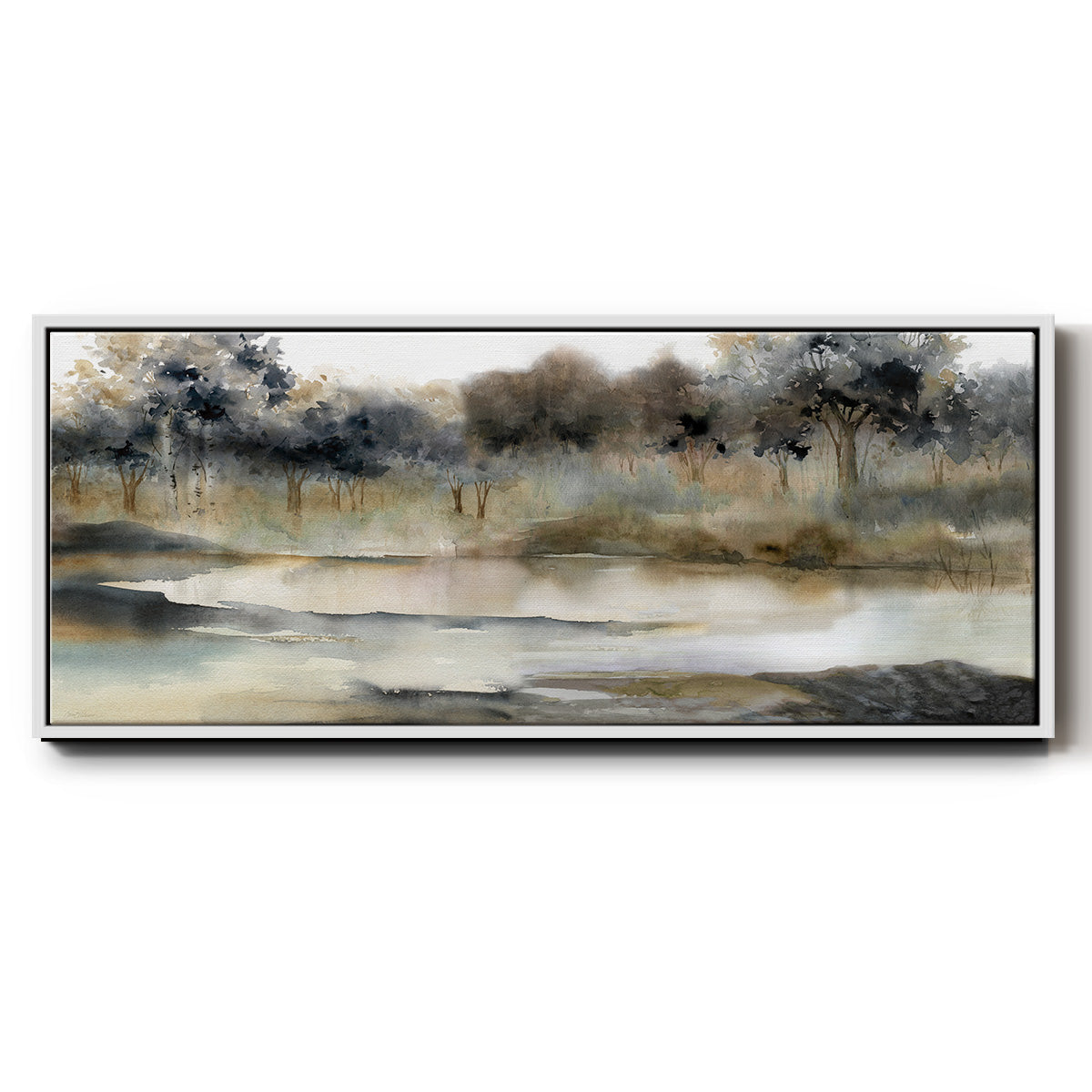 Serene River - Floater Framed Canvas Print