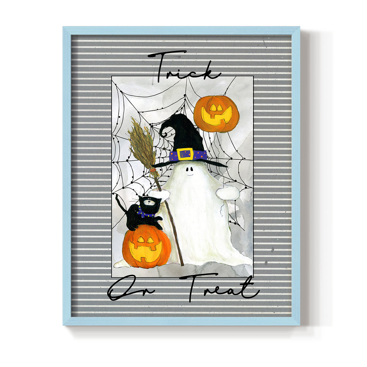 Trick or Treat Ghost - Restickable Framed Art Print