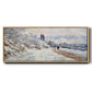 The Road to Vétheuil, Snow Effect, 1879 - Floater Framed Canvas Print
