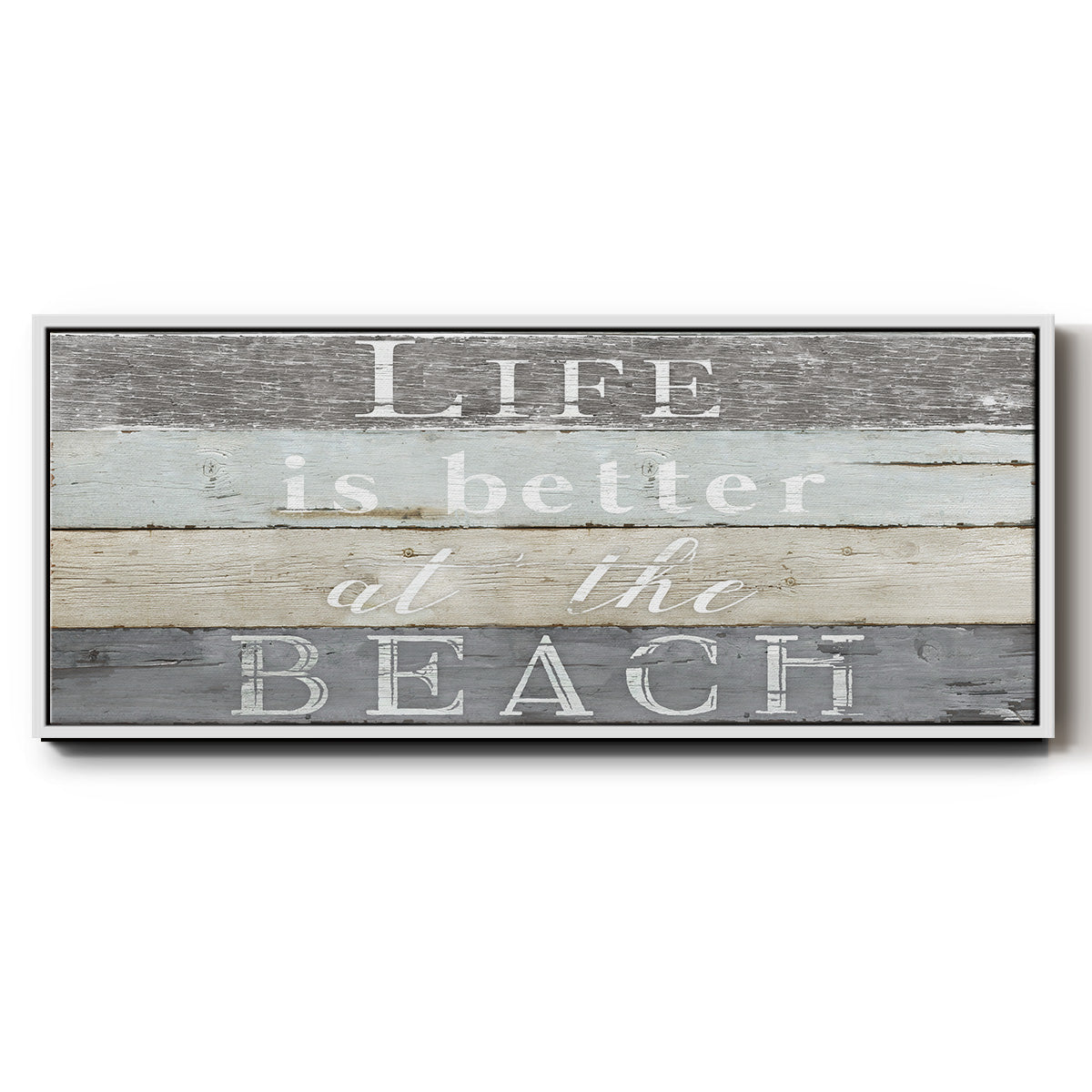Life Better Beach - Floater Framed Canvas Print