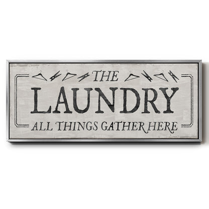 Laundry Gathers - Floater Framed Canvas Print
