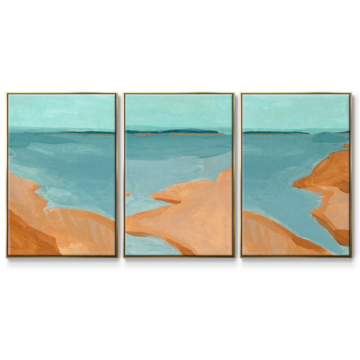 Ornamental Safari Animals I - Floater Framed Canvas Set