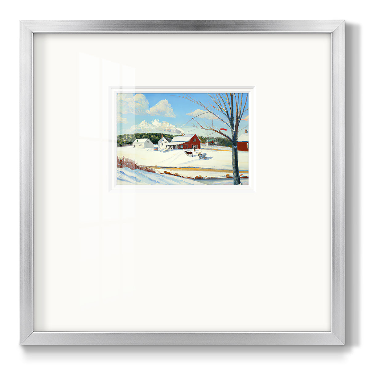 Winter Barn III Premium Framed Print Double Matboard