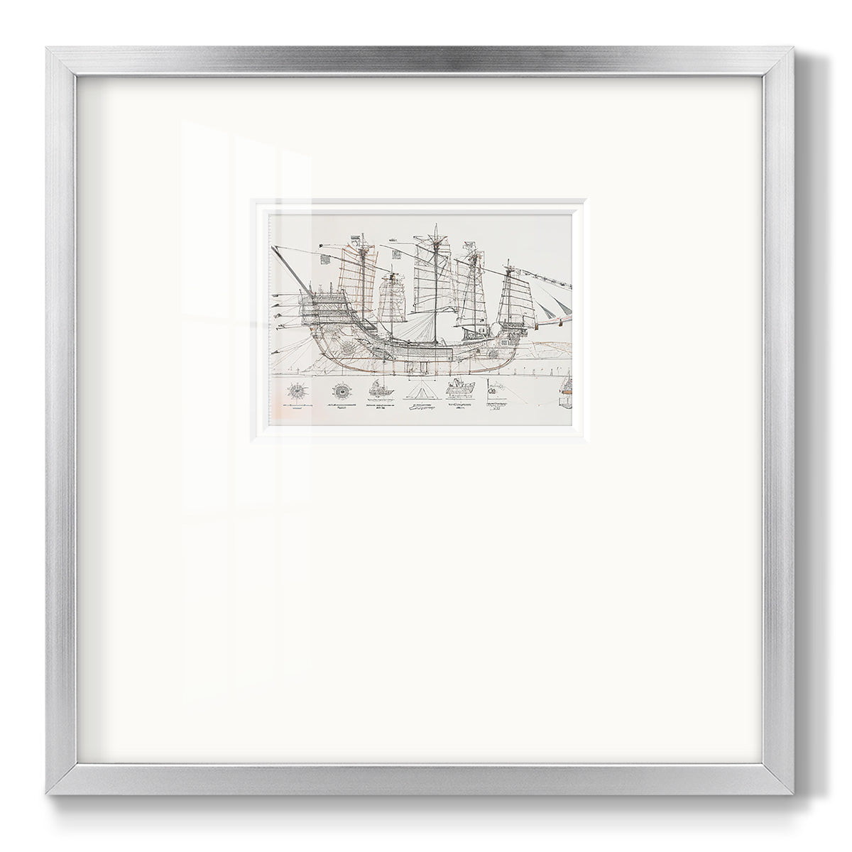 Frigate III - Double Matboard Framed Print