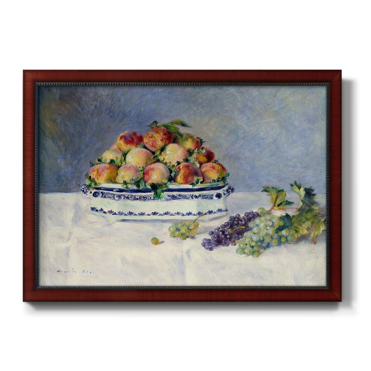 Still Life with Peaches and Grapes Premium Framed Canvas- Ready to Hang