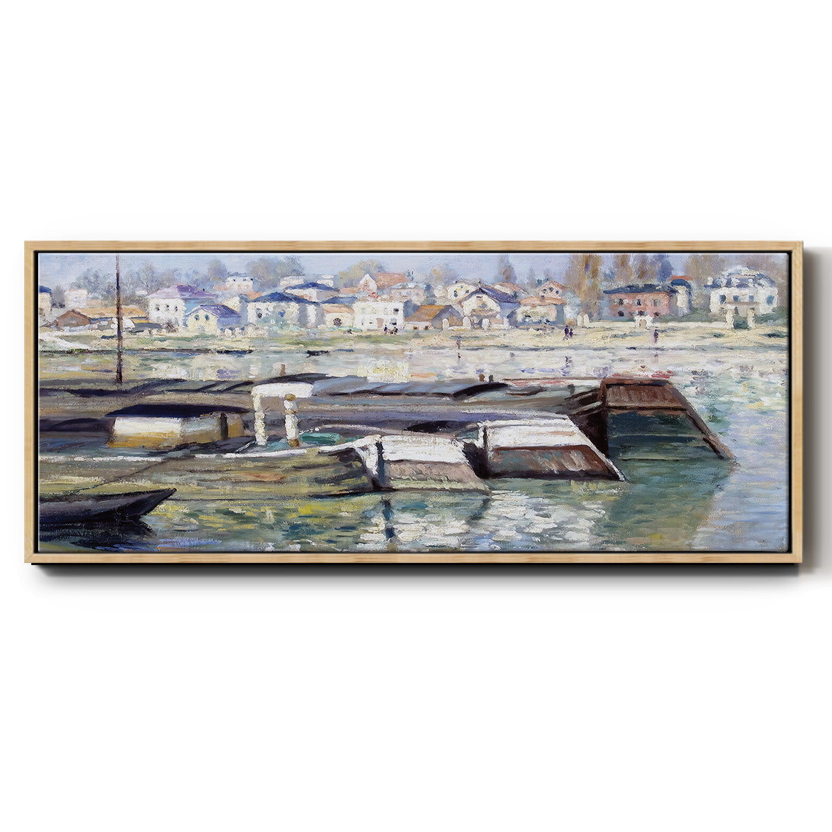 The Seine at Asnieres, 1873 - Floater Framed Canvas Print