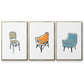 Take a Seat X - Framed Premium Gallery Wrapped Canvas L Frame 3 Piece Set - Ready to Hang