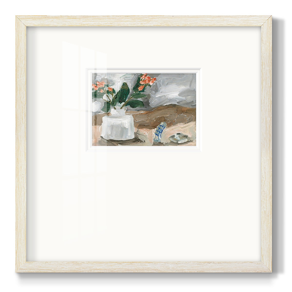 Vase of Pink Flowers III Premium Framed Print Double Matboard