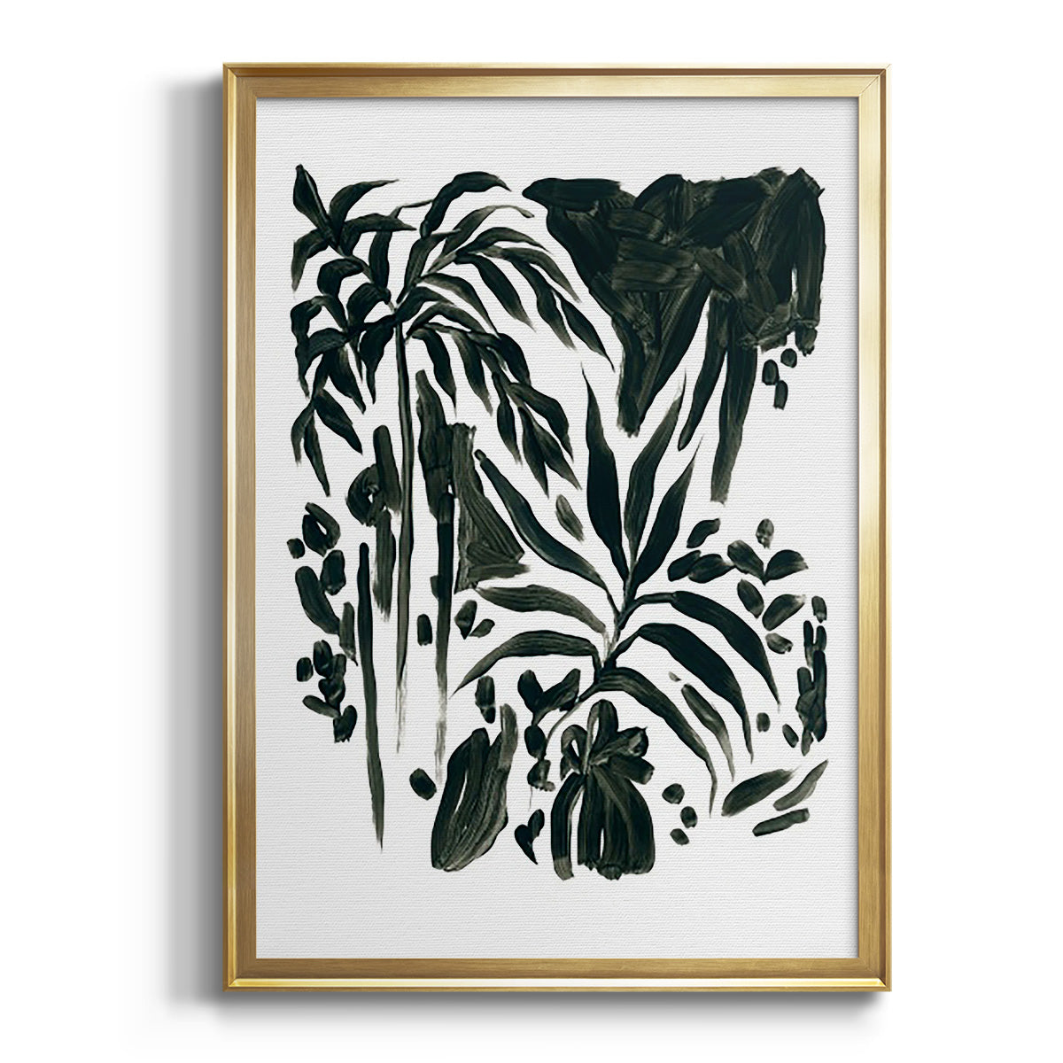 Ink Jungle II - Modern Framed Canvas Print