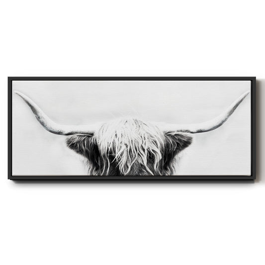 Longhorn - Floater Framed Canvas Print