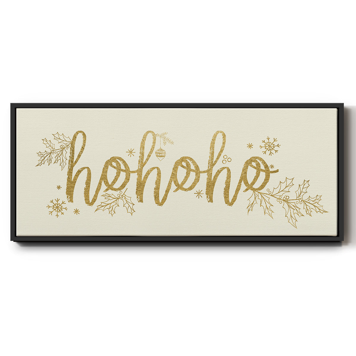 Golden HoHoHo - Floater Framed Canvas Print