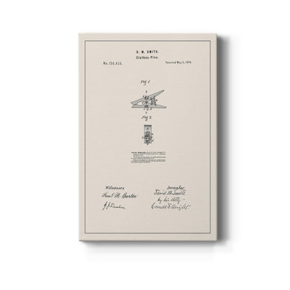 Laundry Patent II - Canvas Art Print