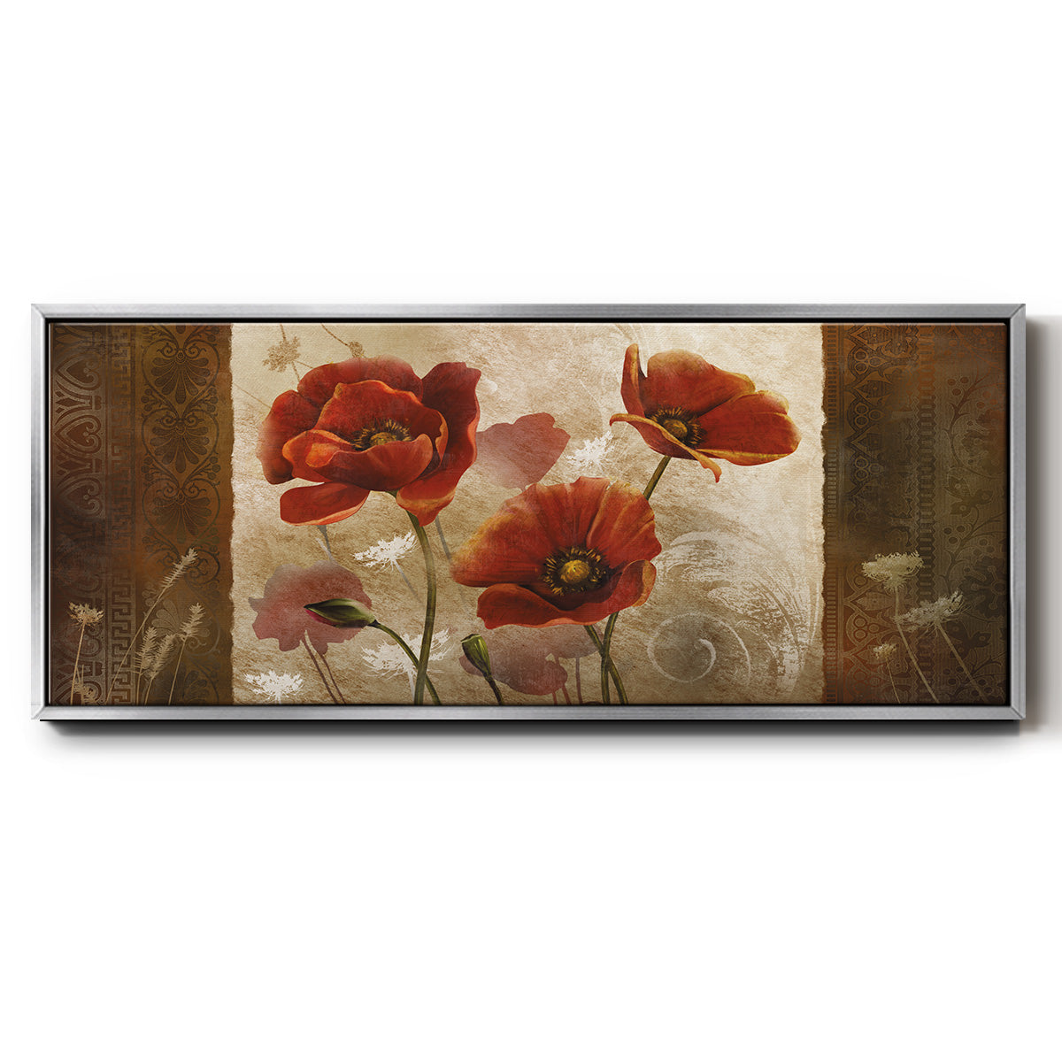 Poppy Morning - Floater Framed Canvas Print