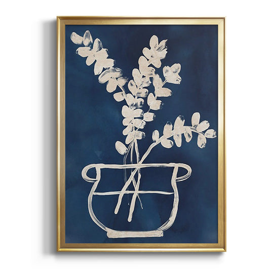 Vessel on Indigo II - Modern Framed Canvas Print