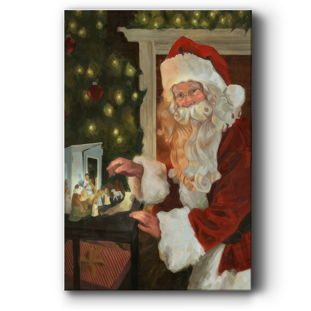 Saint Nick and the Nativity - Gallery Wrapped Canvas