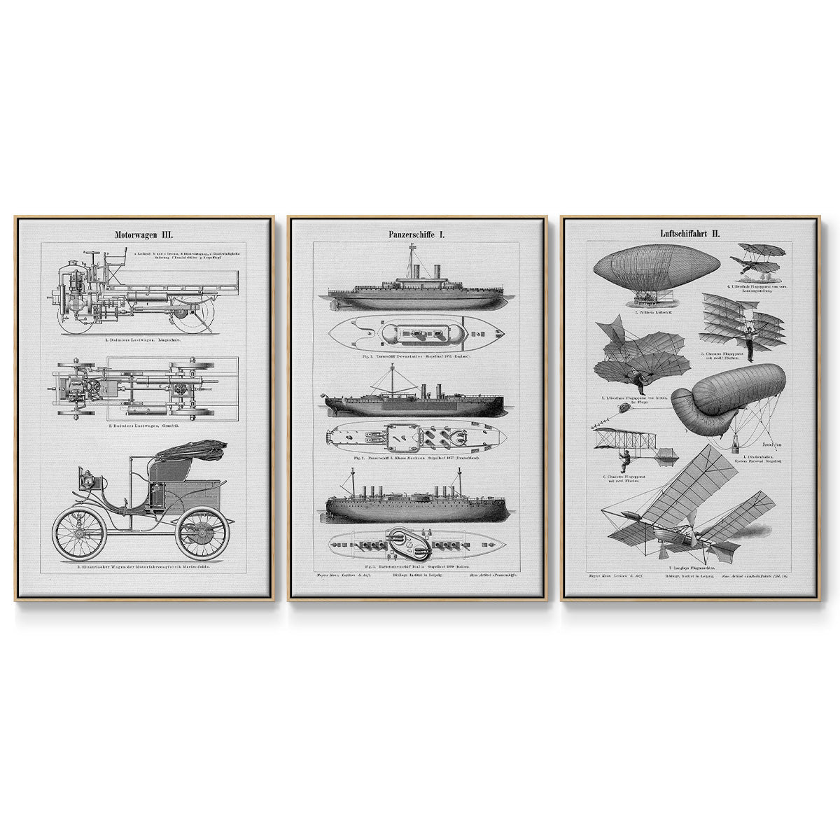 Industrial Flight - Floater Framed Canvas Set
