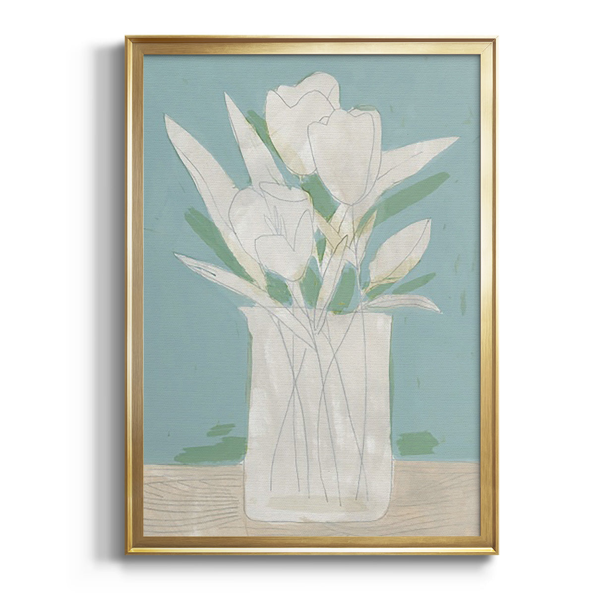 Muted Spring Arrangement II - Modern Framed Canvas Print