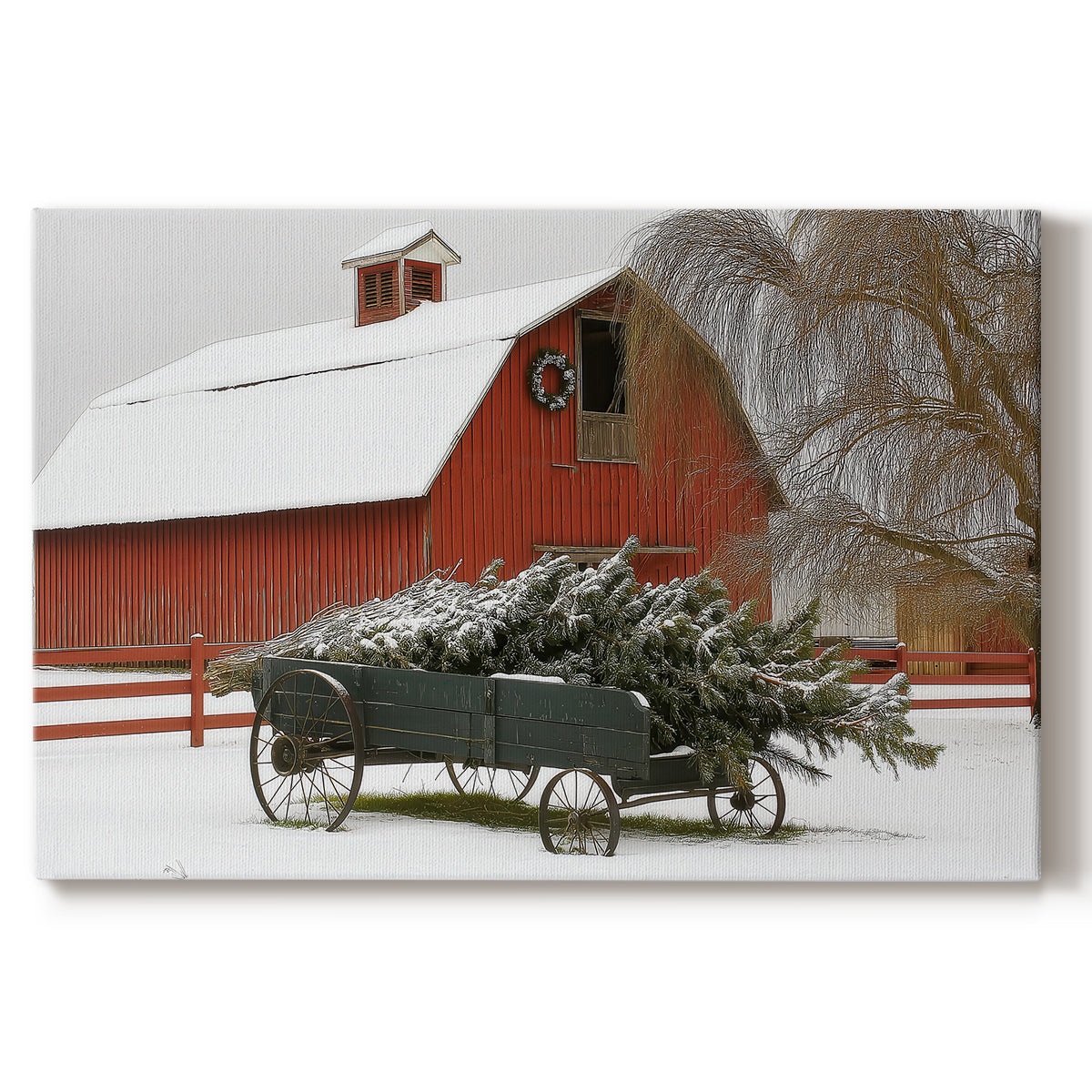 Sleigh of Warm Lantern Promise - Canvas Art Print