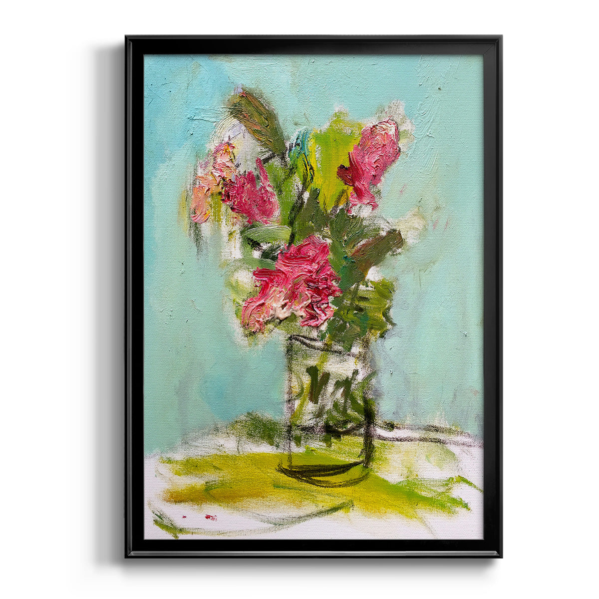 Turquoise Lilly - Modern Framed Canvas Print