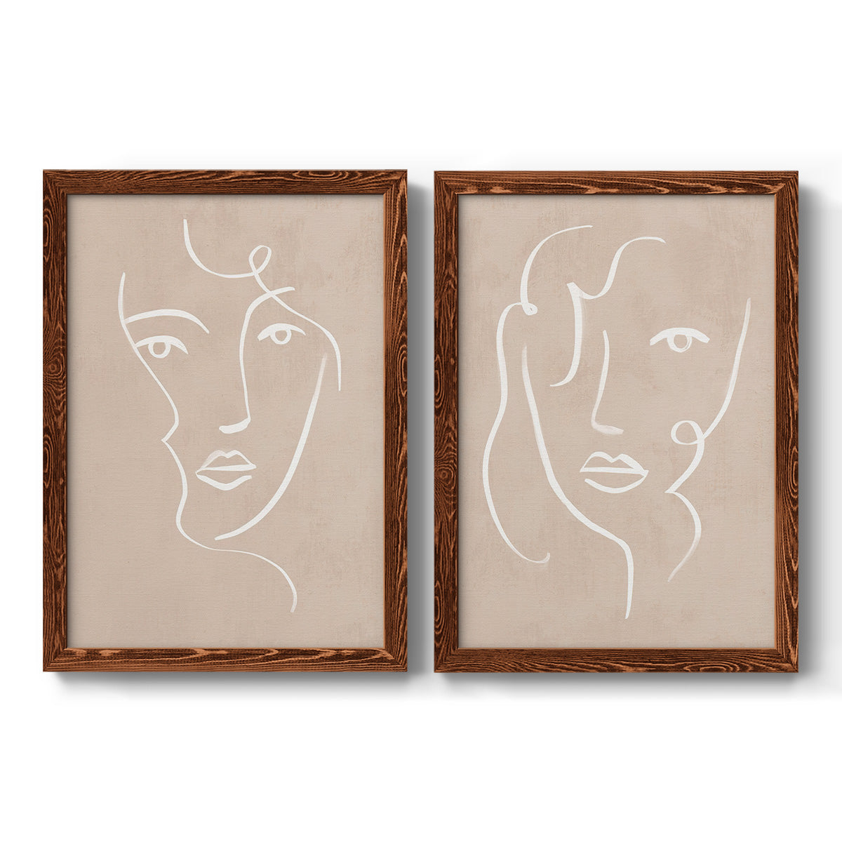 Curly Face I - Premium Framed Canvas 2 Piece Set - Ready to Hang